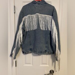 Elia Cher Fringe Denim Jacket